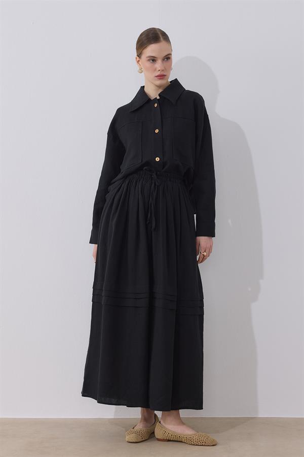 Ester Keten Takım Siyah