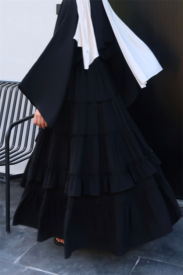 Siyah Regina Asimetrik Etek