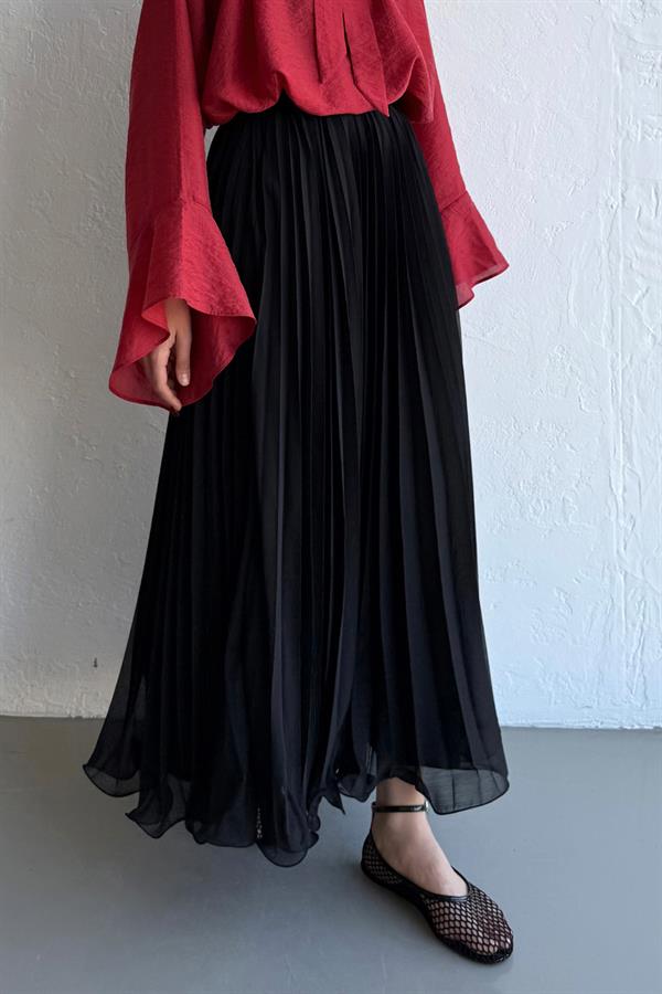 Rue Şifon Etek Siyah