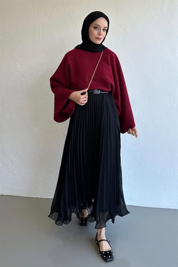 Rue Şifon Etek Siyah