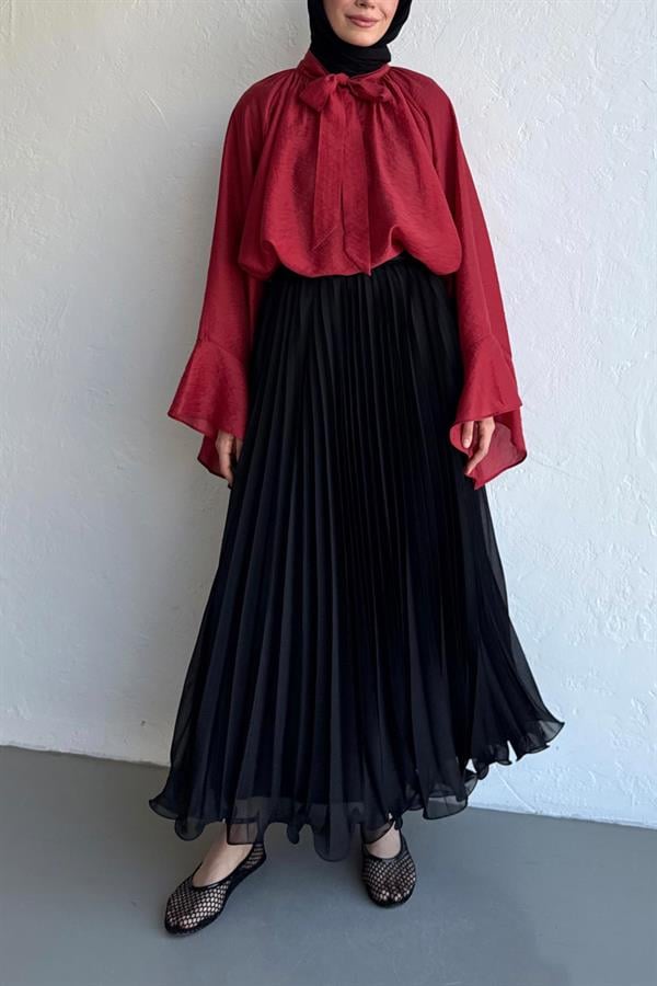 Rue Şifon Etek Siyah