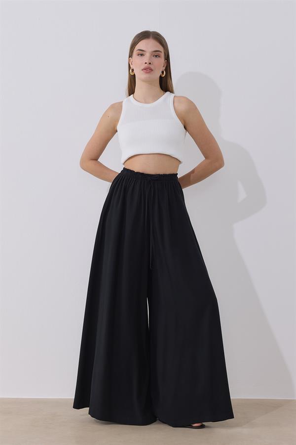 Siyah Wide Leg Pantolon