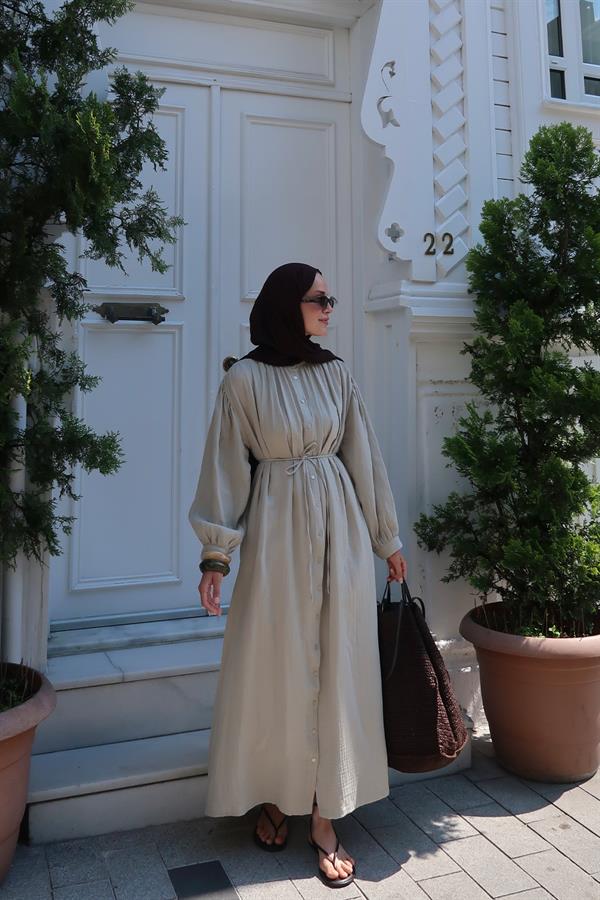 Teti Müslin Elbise Soft Yeşil