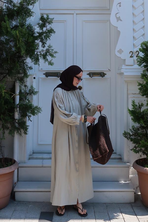 Teti Müslin Elbise Soft Yeşil