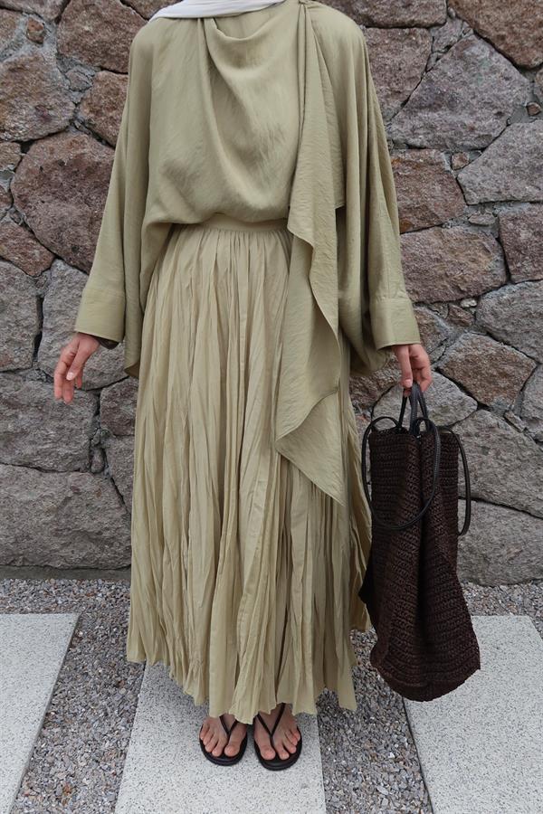 Soft Yeşil Vual Crush Etek