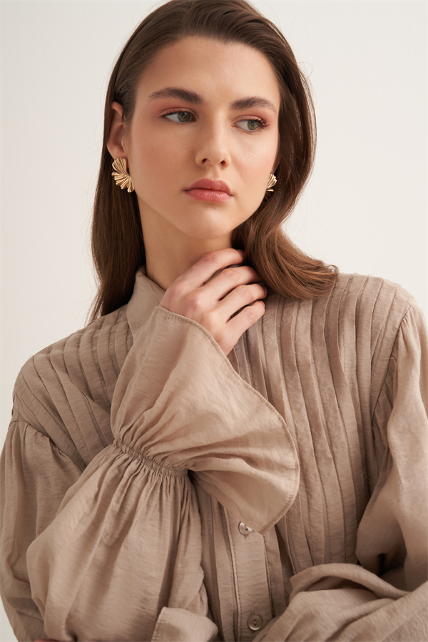 Talia Nervür Detaylı Elbise Ada Çayı