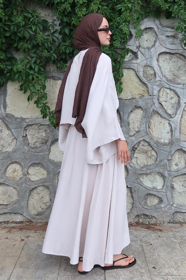 Samha Keten Bluz Krem