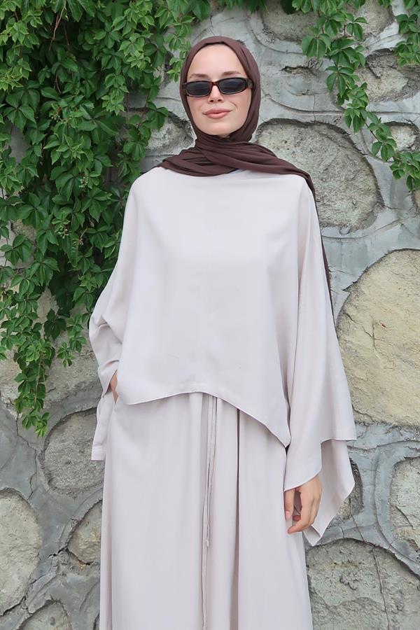 Samha Keten Bluz Krem