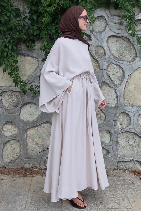 Samha Keten Bluz Krem