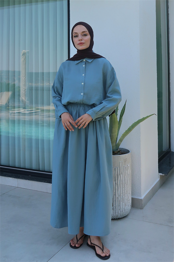 Napoli Müslin Takım Turkuaz