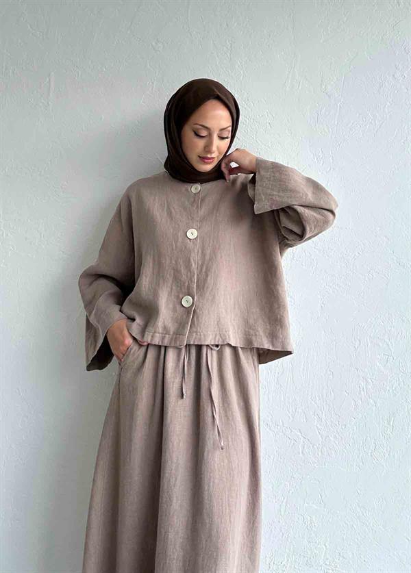 Mona Keten Ceket Vizon