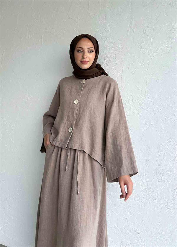 Mona Keten Ceket Vizon