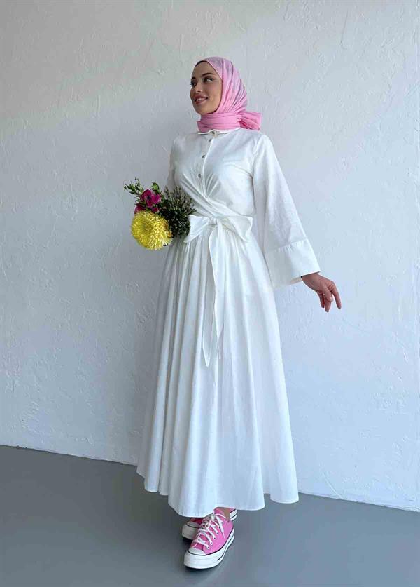 Valencia Keten İkili Takım Beyaz