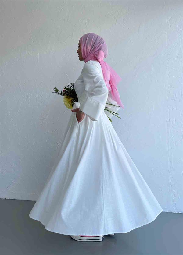 Valencia Keten İkili Takım Beyaz