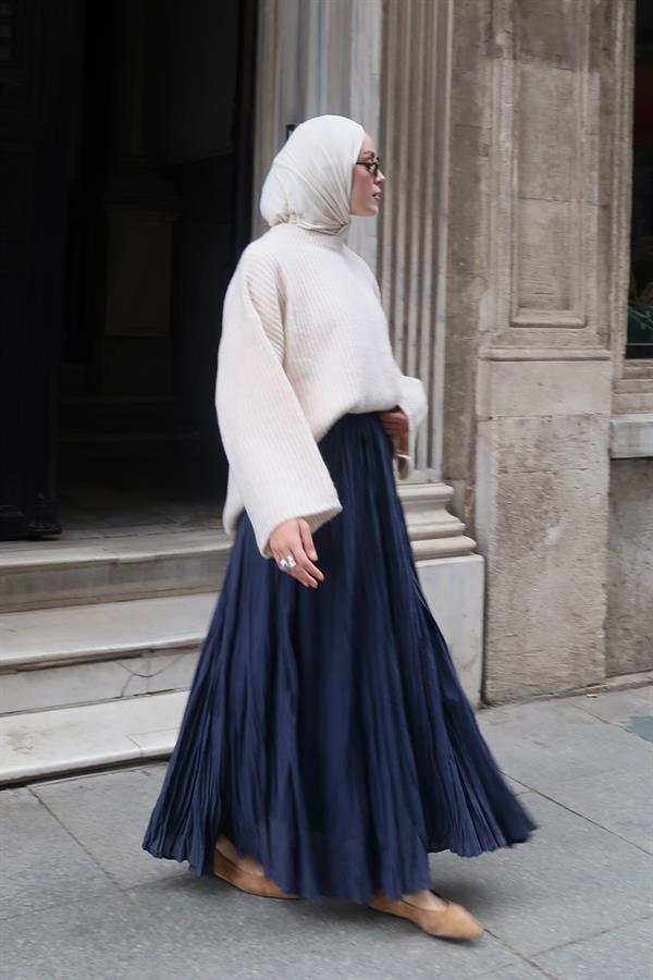 Lacivert Vual Crush Etek