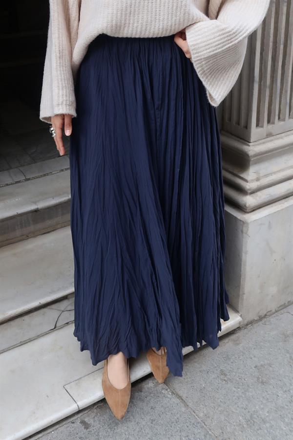 Lacivert Vual Crush Etek