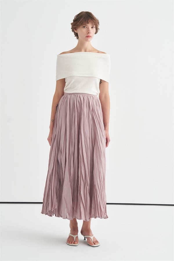 Lilac Voile Crush Skirt 