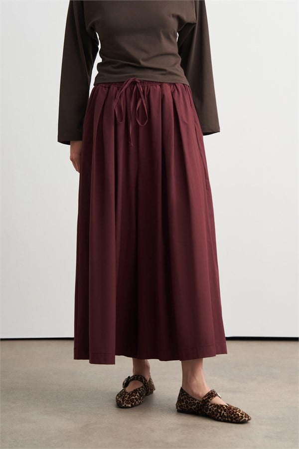 Wendy Geniş Paça Pantolon Bordo