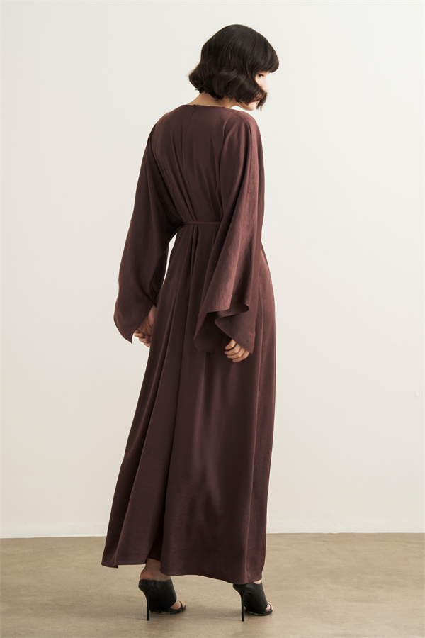Yasira Saten Elbise Kahve