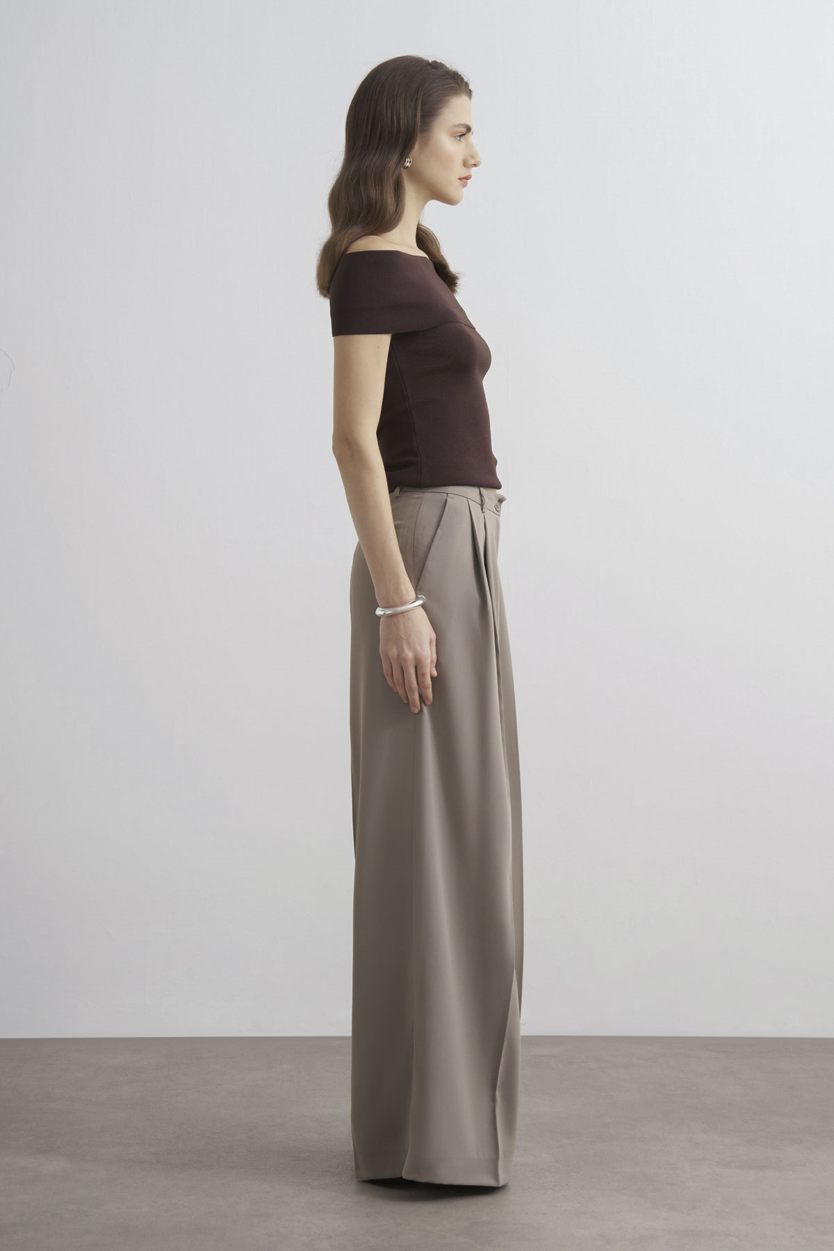 Taleen Geniş Paça Palazzo Pantolon - Vizon | Moca Trend