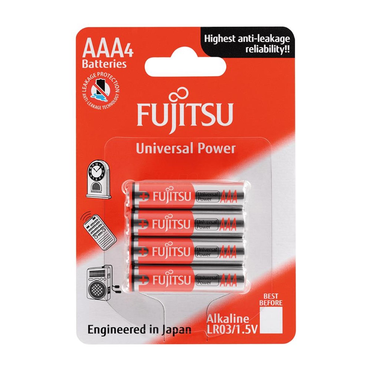Fujitsu LR03 Alkalin AAA İnce Kalem Pil 4'lü Paket