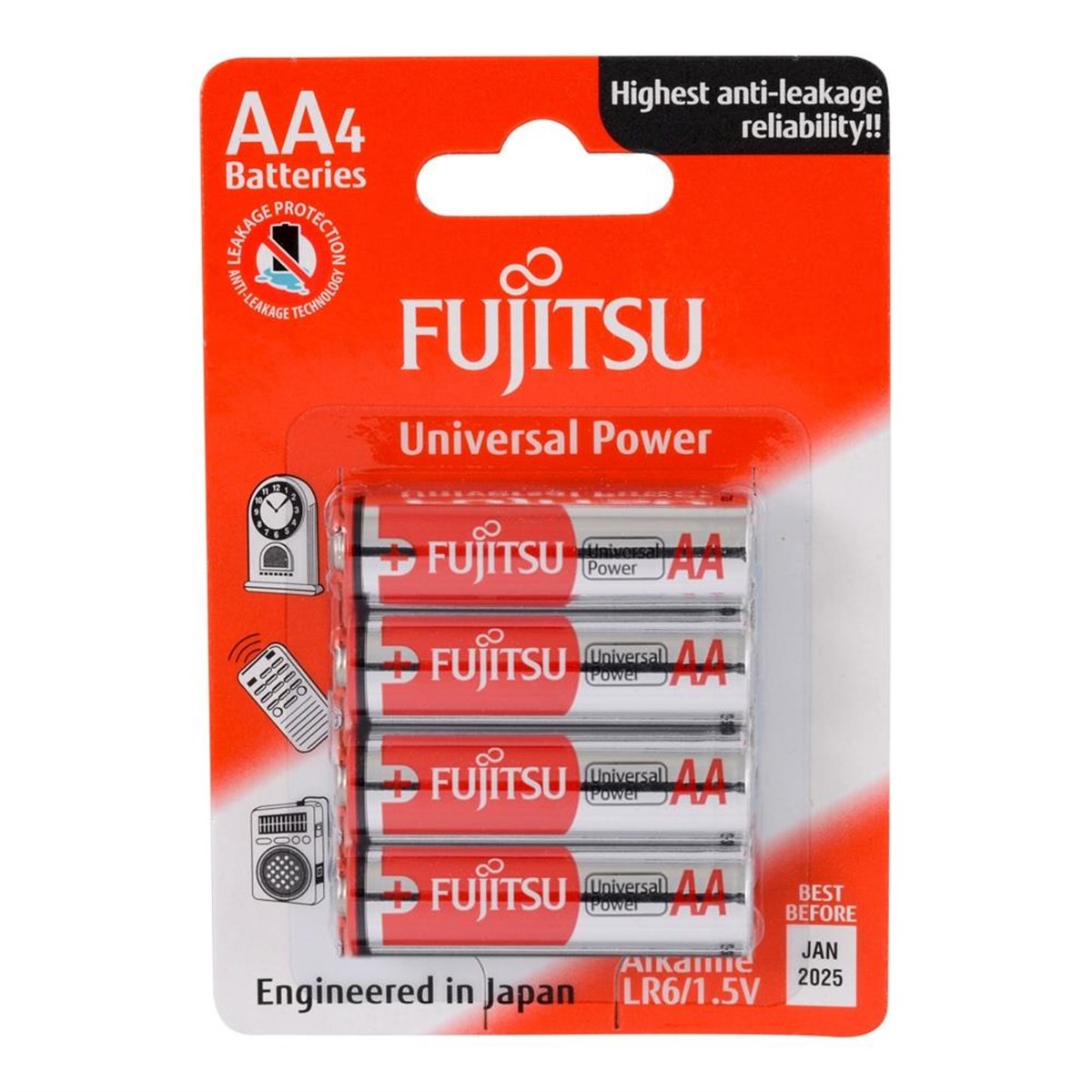Fujitsu LR06 Alkalin AA Kalem Pil 4'lü Paket