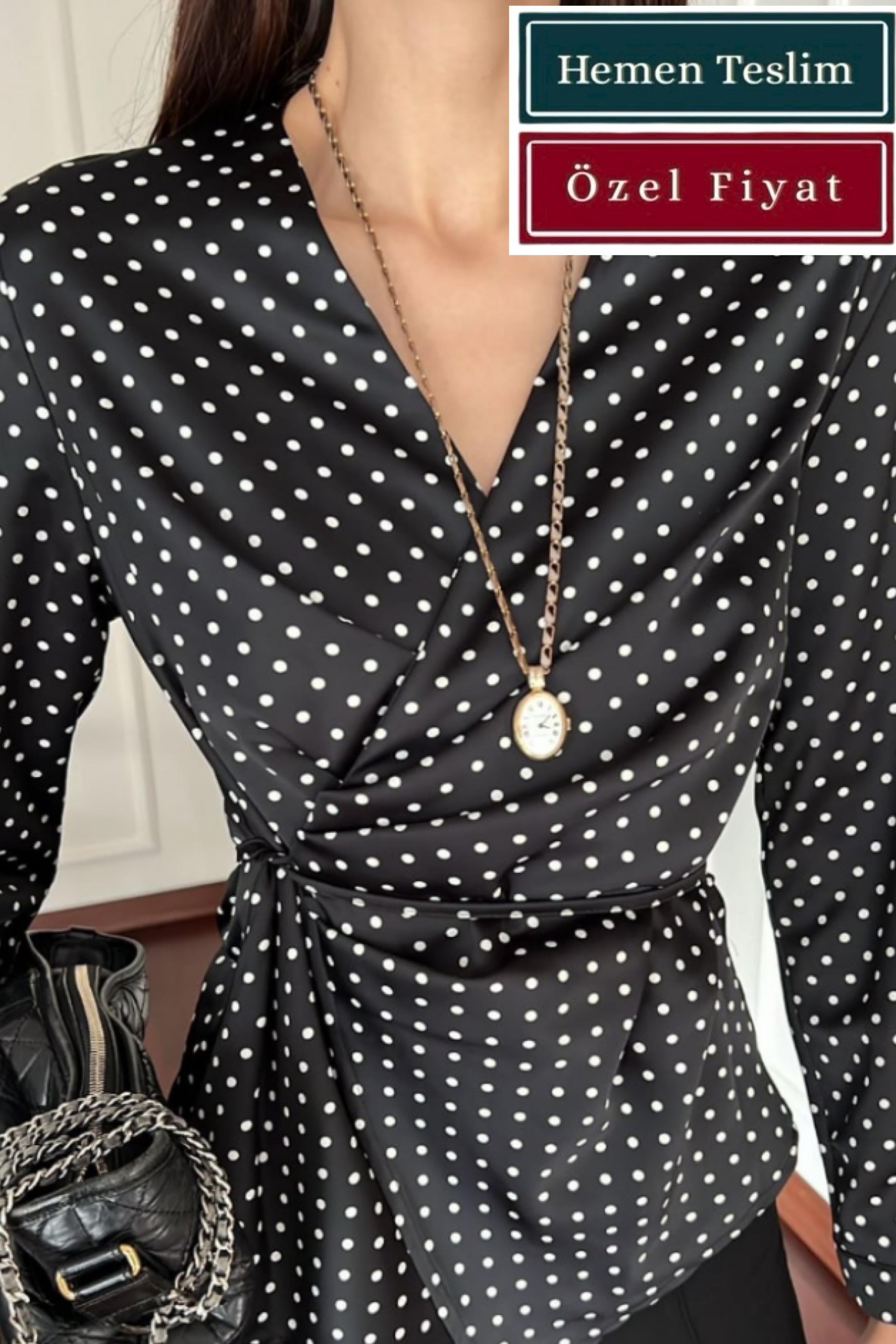 Drapeli Puanlı Bluz