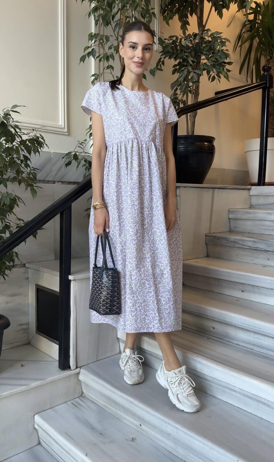 Lila Fincan Piknik Midi