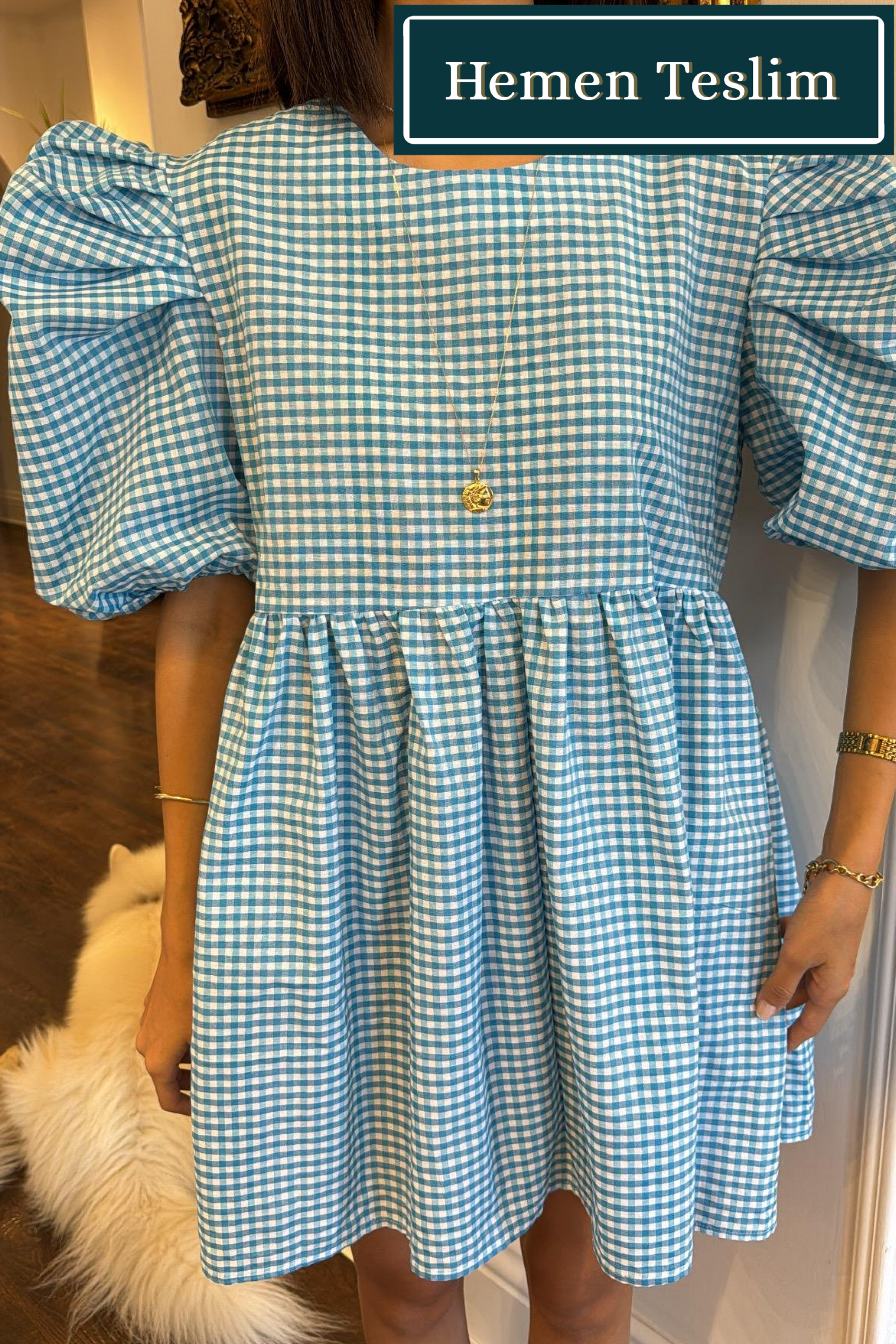 Mavi Pötikare Balon Kol 