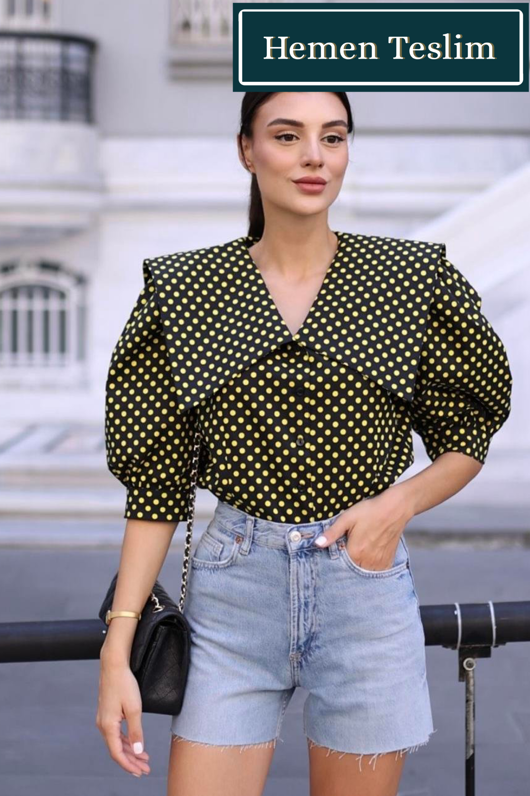 Sarı Puanlı Maxi Yaka 