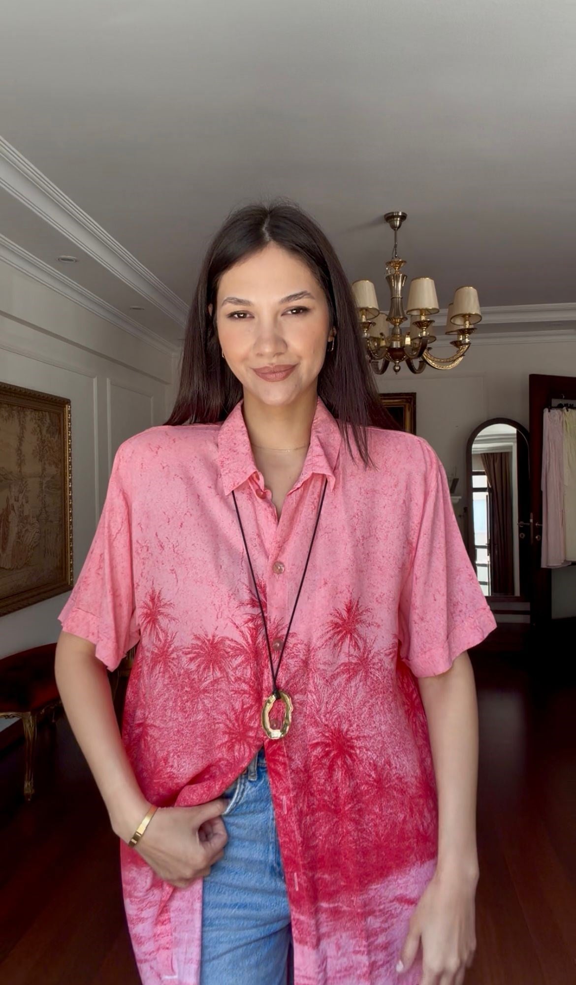 Vintage Print Gömlek 