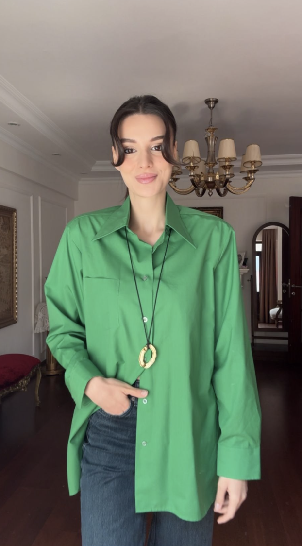Vintage Yeşil Gömlek