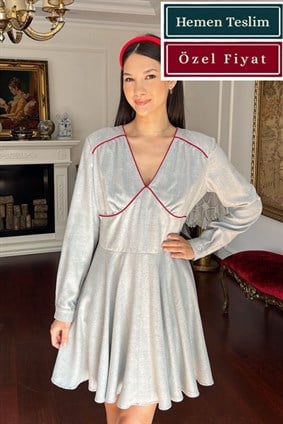 Gri Gabardin Elbise *Arşiv Koleksiyon*