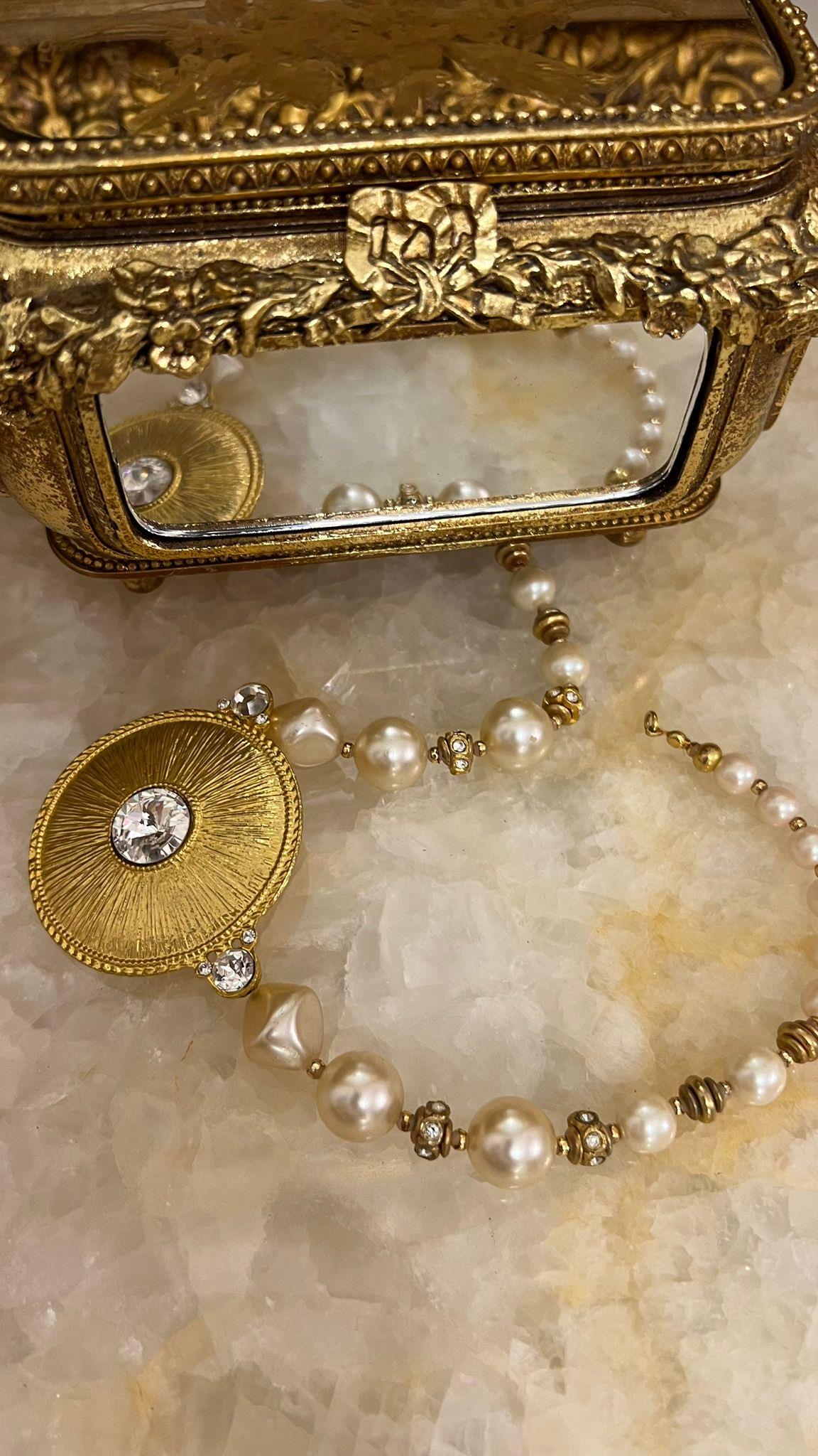   Vintage İnci Detaylı Kolye