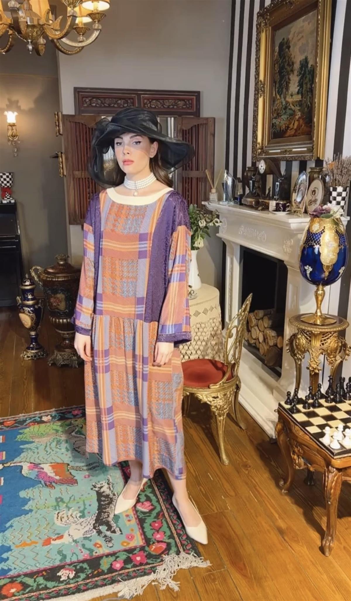   Vintage İpek Elbise