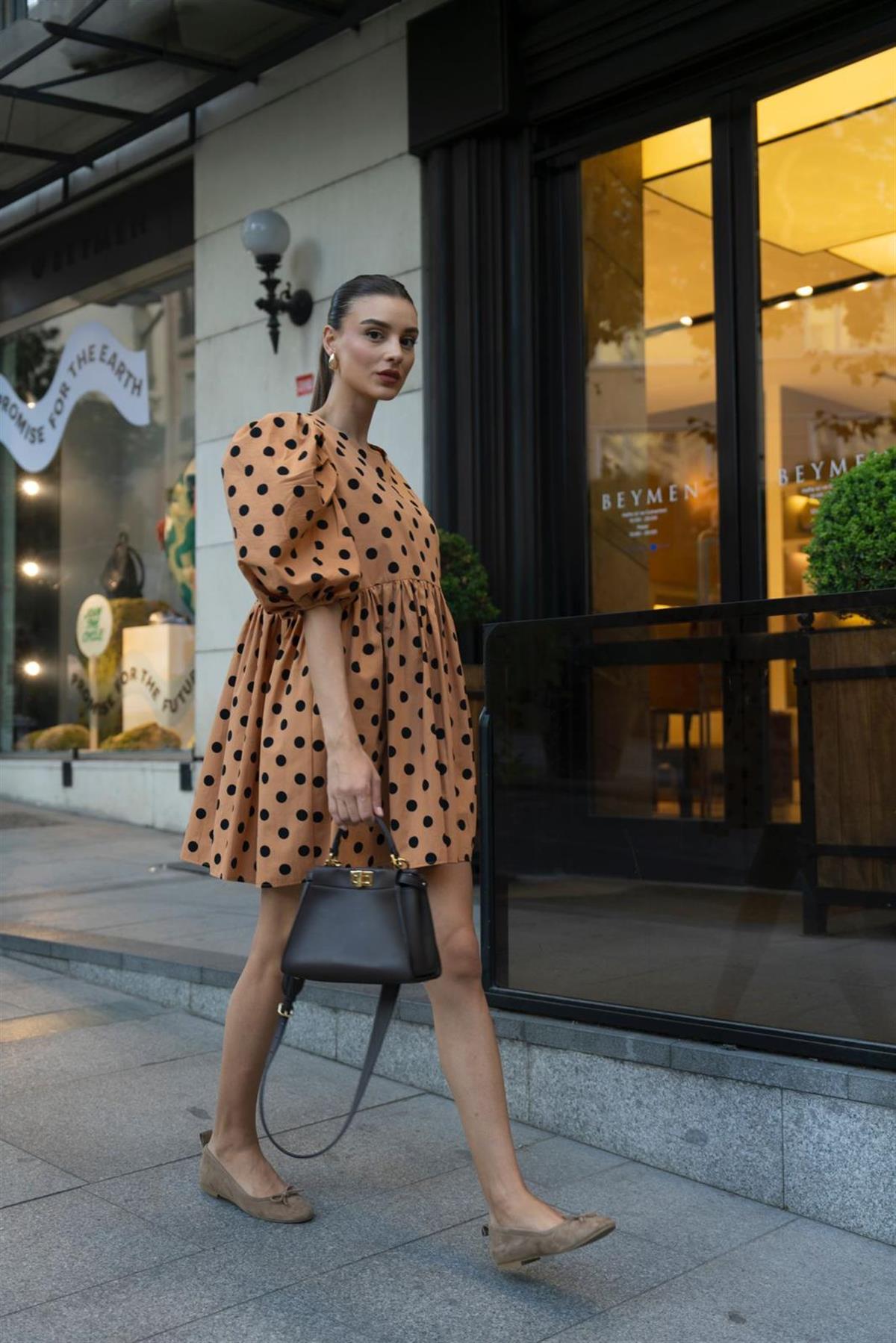 Balon Kol Piknik Siyah Puanlı