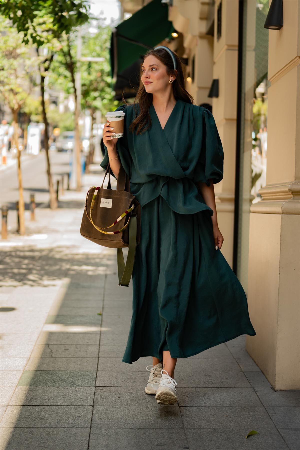 Petrol Yeşili Peplum Takım
