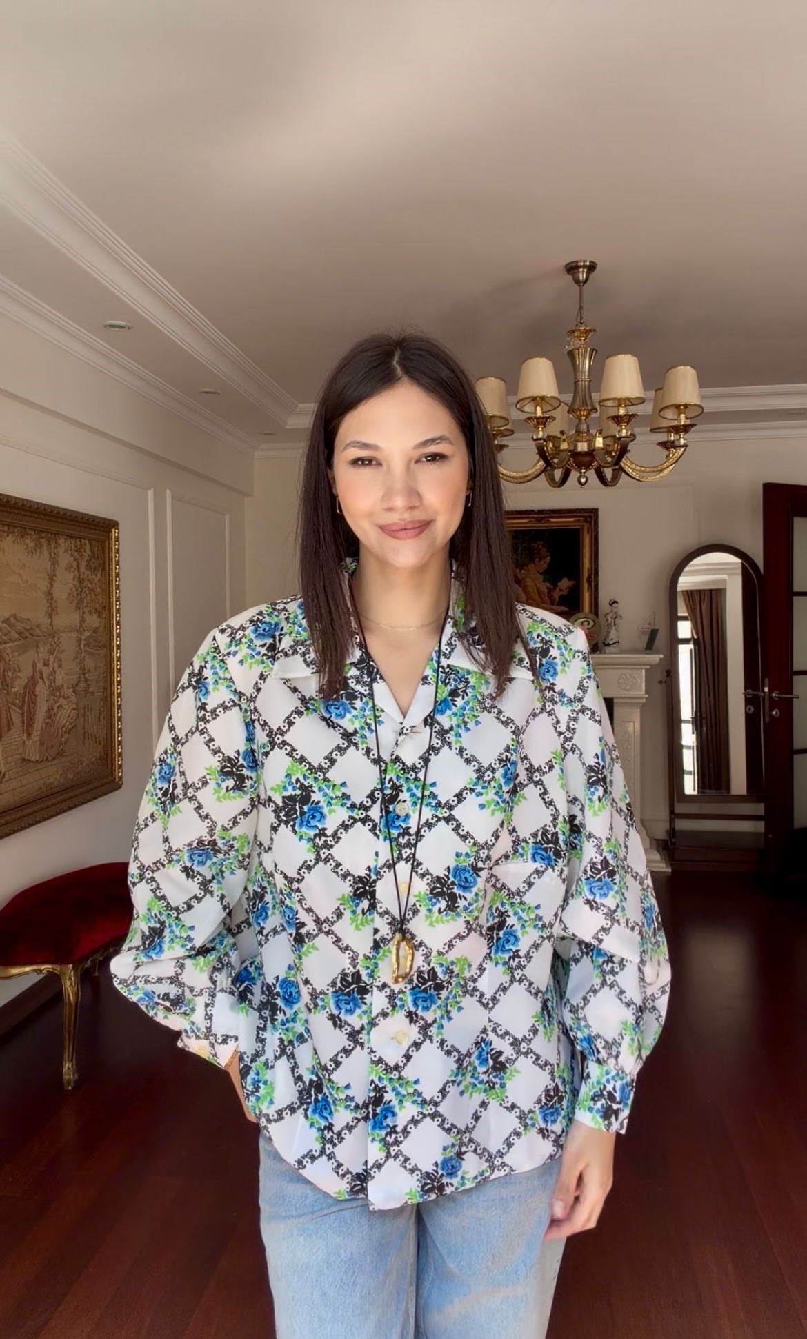 Vintage 60'lar Desenli Gömlek 