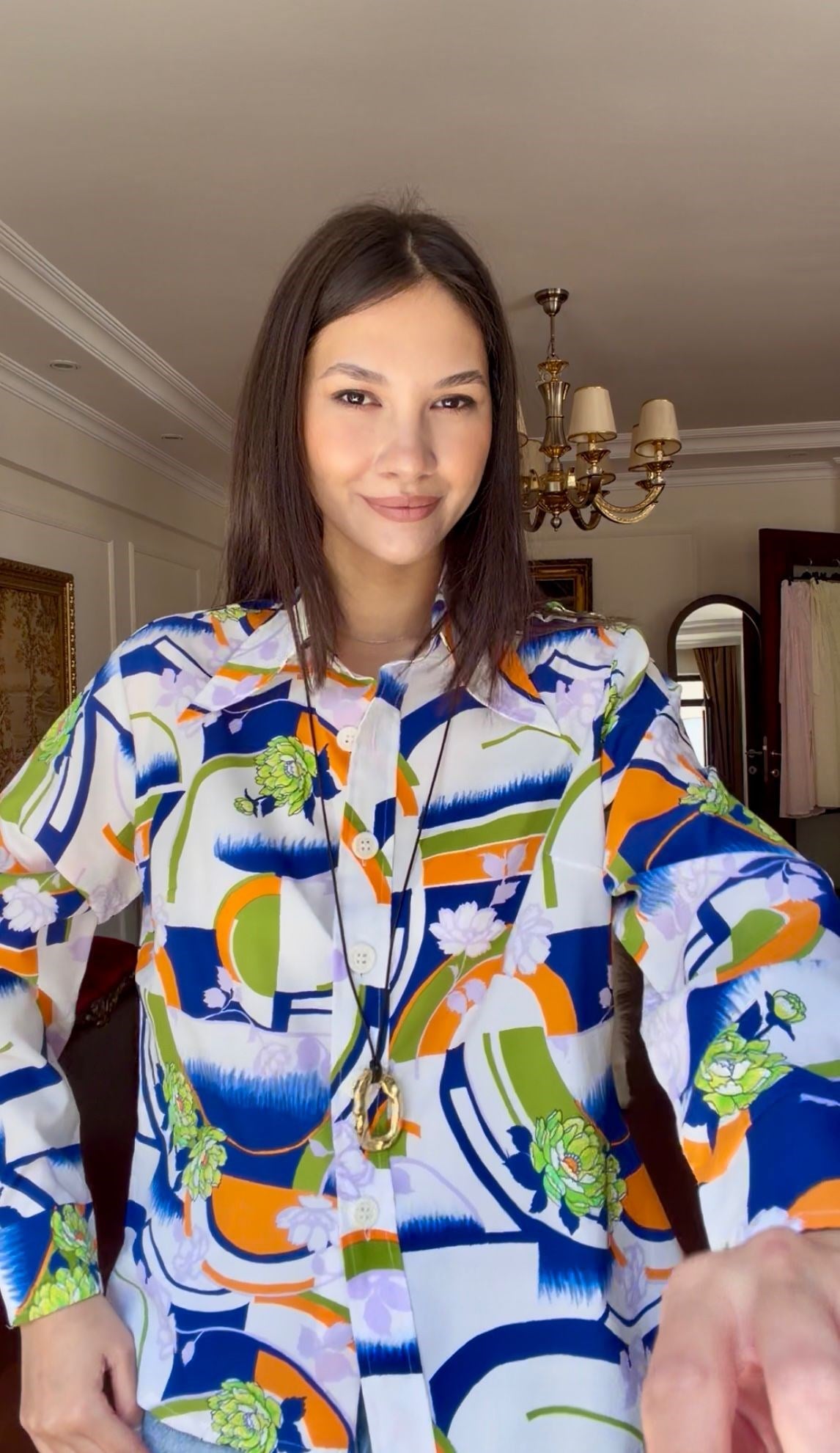 Vintage Blok Desenli Gömlek 