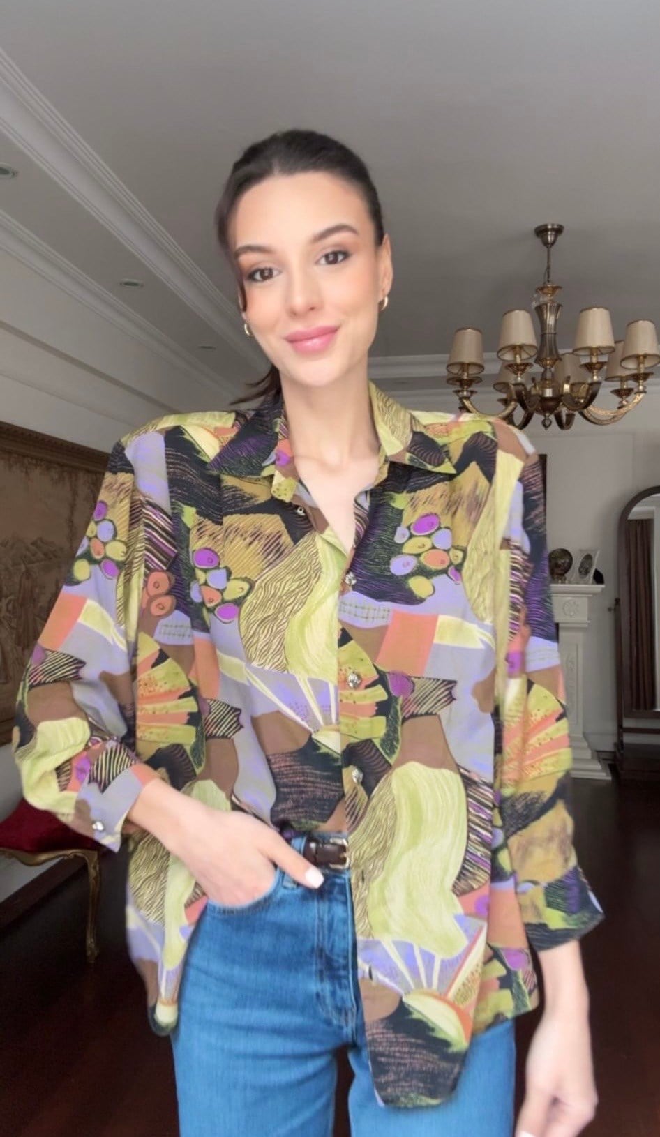 Vintage Çok Desenli  Gömlek