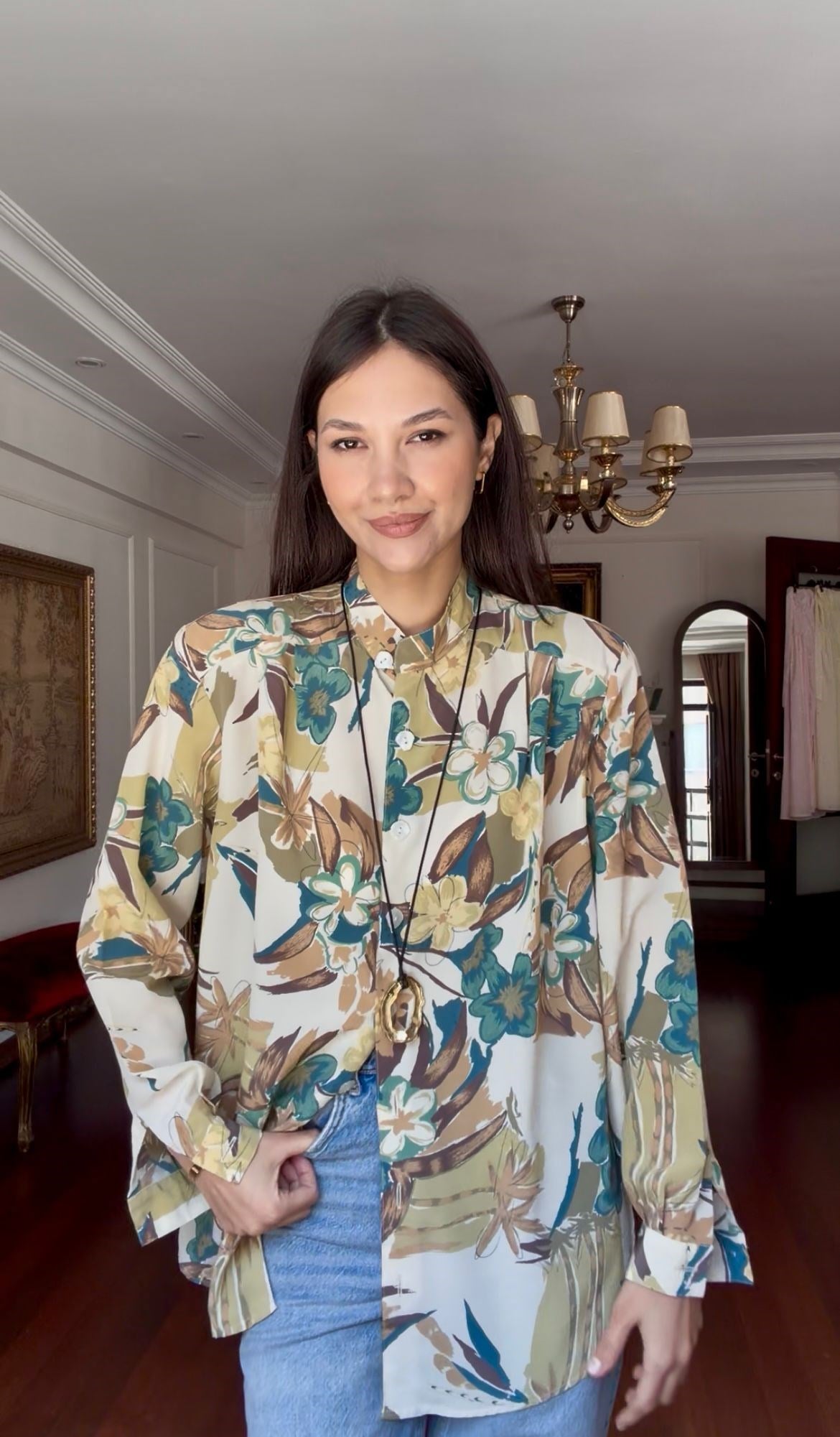 Vintage Floral Gömlek 