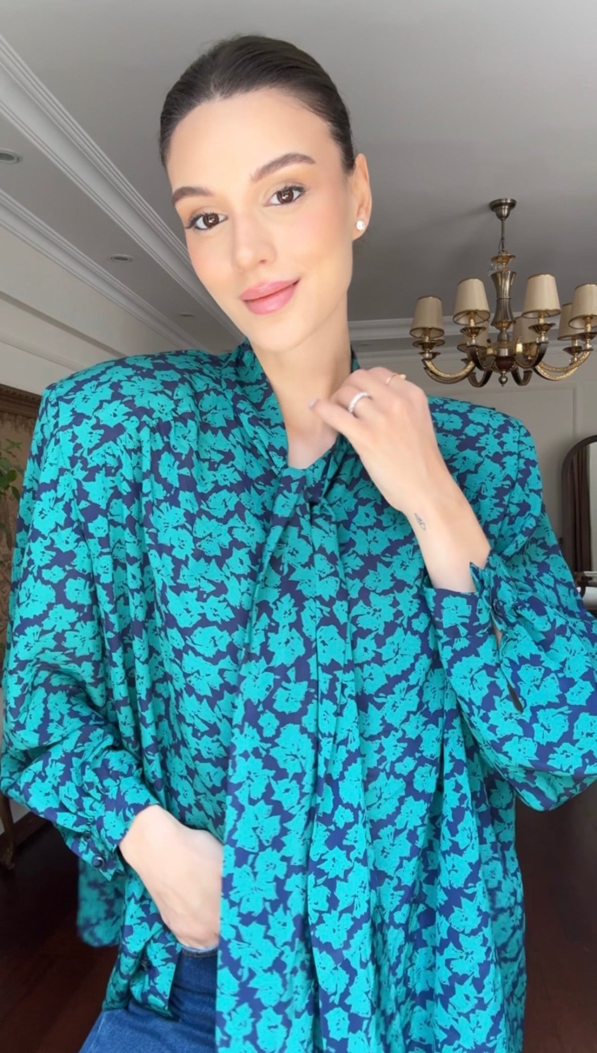 Vintage  Floral Print  Gömlek 