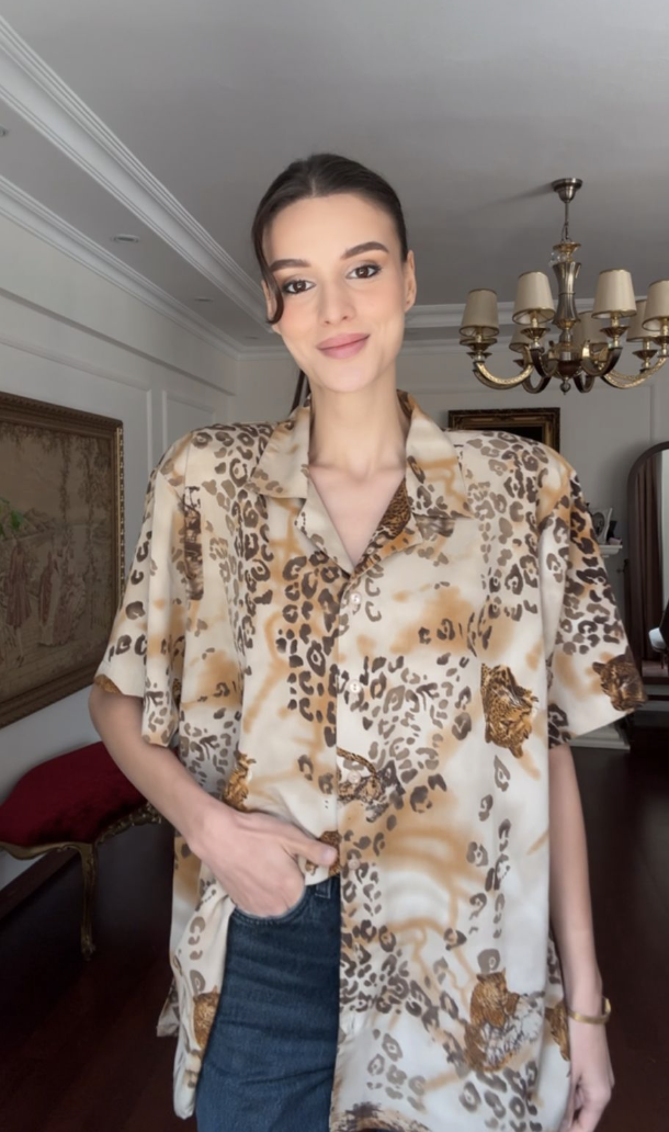 Vintage Leo Paint Gömlek