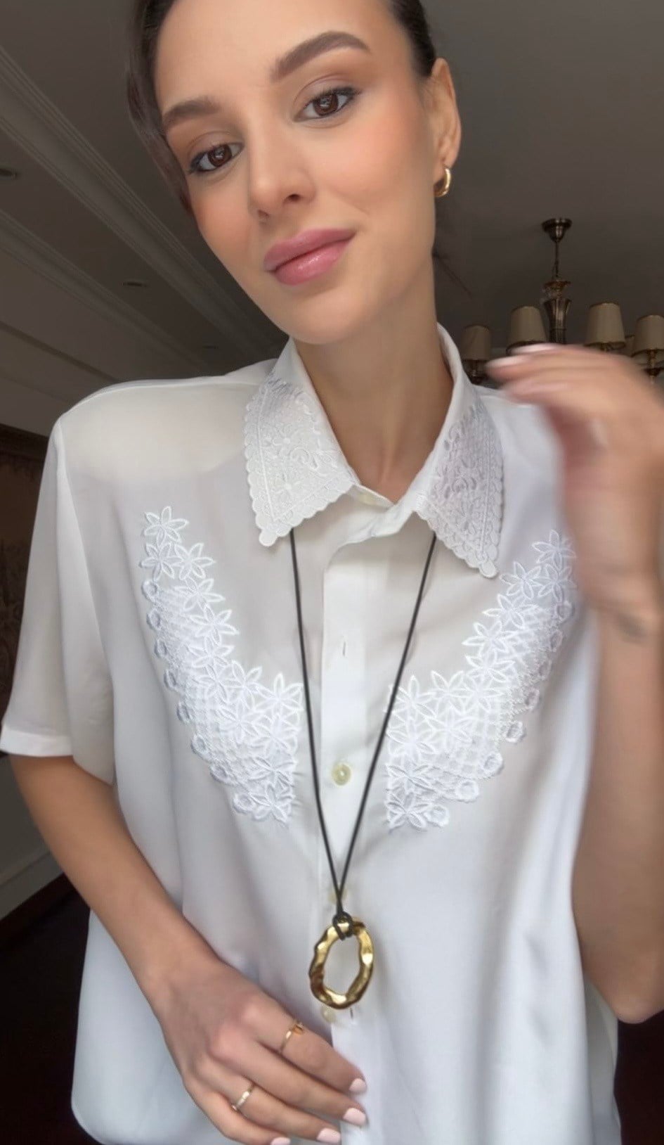 Vintage Nakış Detaylı Gömlek