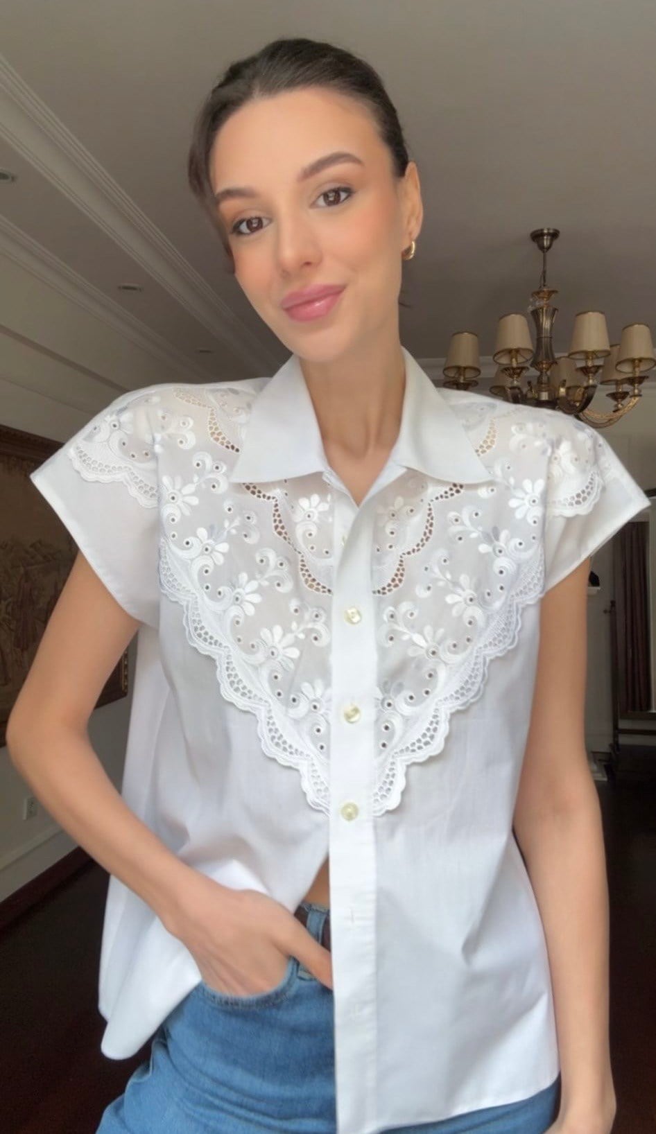 Vintage Nakış Teknikli Gömlek