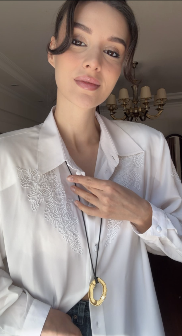 Vintage Nakışlı Gömlek