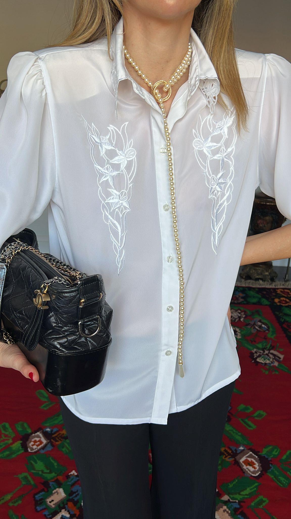 Vintage Nakışlı Gömlek