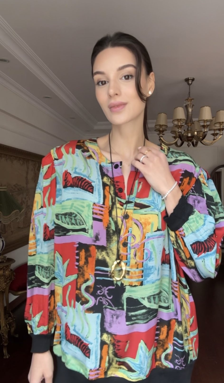 Vintage  Patch Desenli  Gömlek