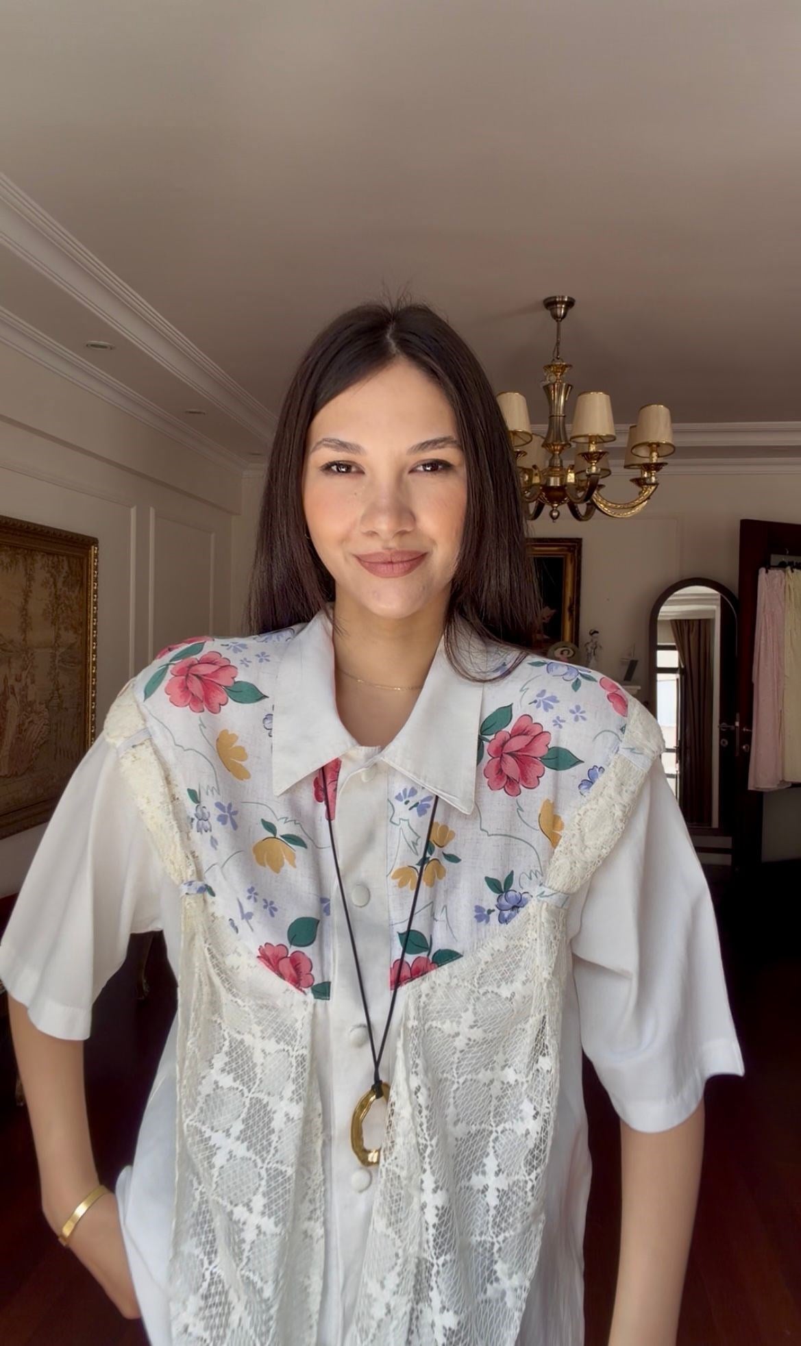 Vintage Şal Detaylı Gömlek 