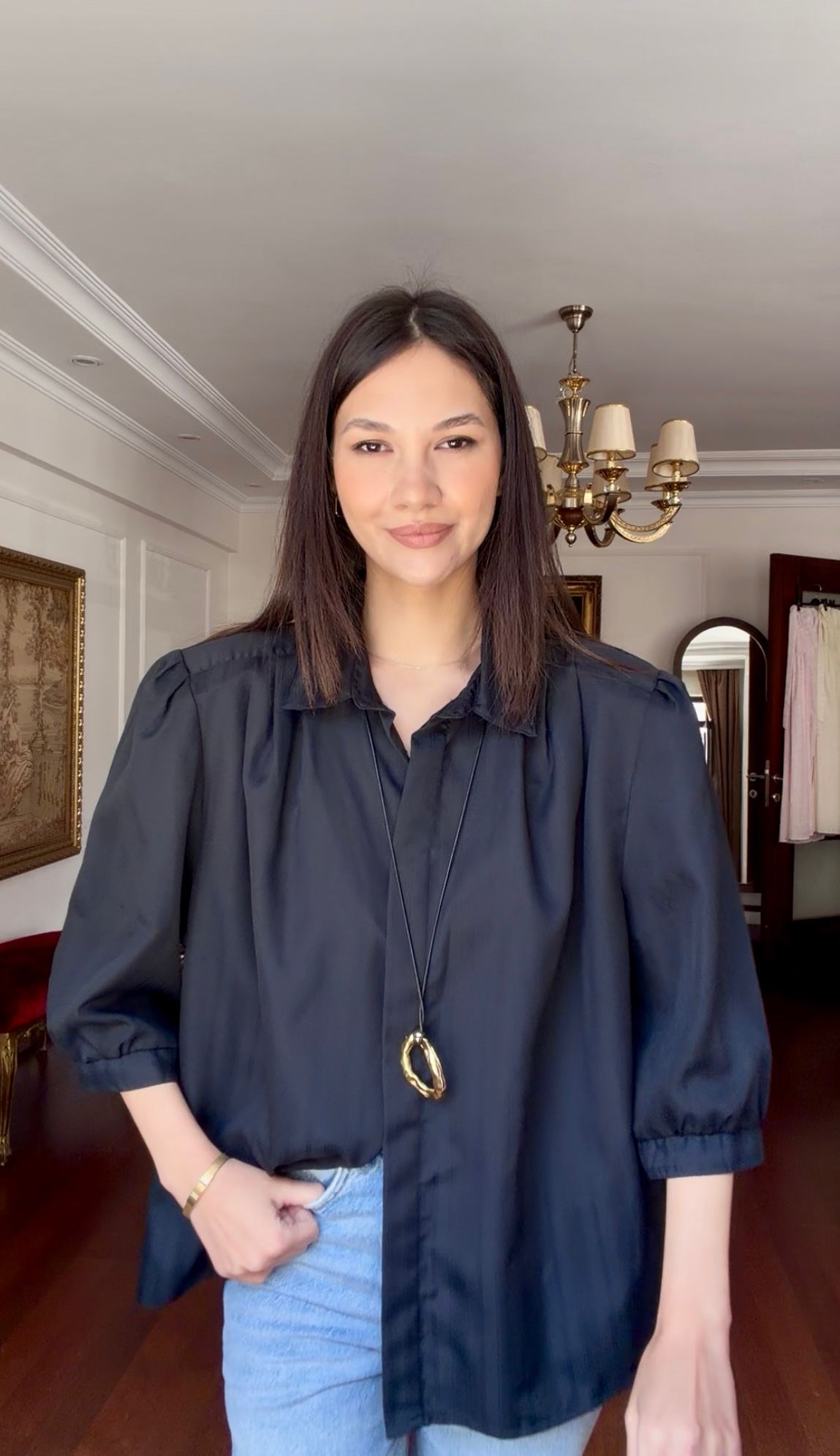 Vintage Siyah  Gömlek 